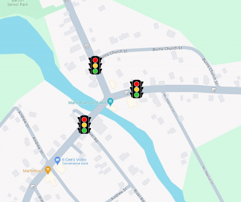 Martintown bridge traffic lights