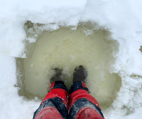 Thin ice on local waterways.