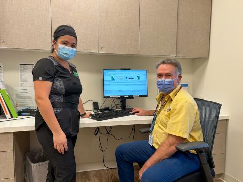 Dr. Ashley Cook, Vice President of Medical Affairs at CCH and the Medical Director at Southbridge Cornwall, is pictured on the right reviewing patient charts alongside Charge Nurse Cylin Galicia, pictured left, at Southbridge Cornwall.